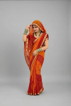 SM Printed Georgette Saree with Blouse