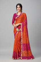 SM Printed Georgette Saree with Blouse