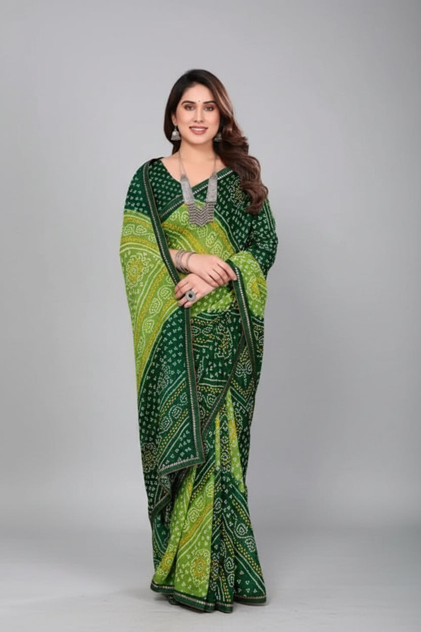 SM Printed Georgette Saree with Blouse