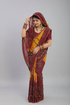 SM Printed Georgette Saree with Blouse