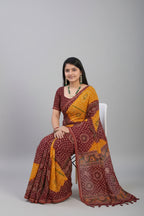SM Printed Georgette Saree with Blouse