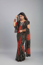 SM Printed Georgette Saree with Blouse