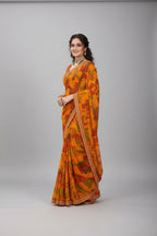 SM Printed Georgette Saree with Blouse