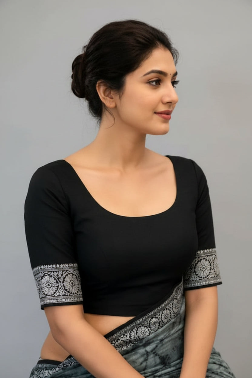 SM Georgette Saree with Bangalori Silk Blouse