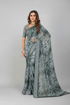 SM Georgette Saree with Bangalori Silk Blouse