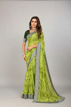 SM Georgette Saree with Bangalori Silk Blouse