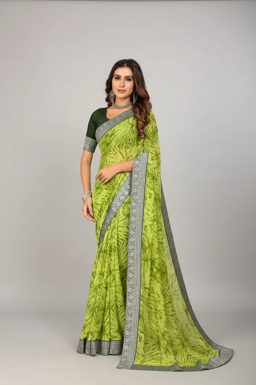 SM Georgette Saree with Bangalori Silk Blouse