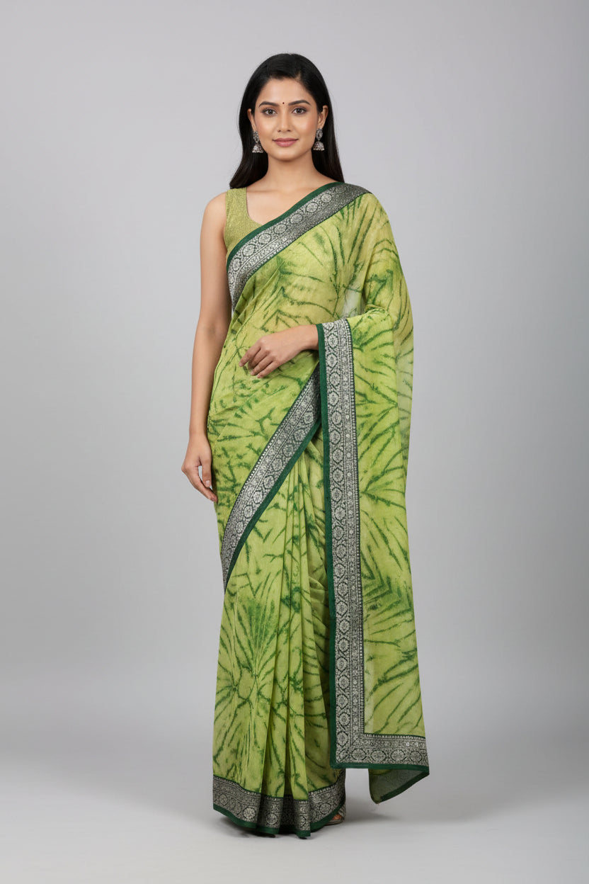 SM Georgette Saree with Bangalori Silk Blouse