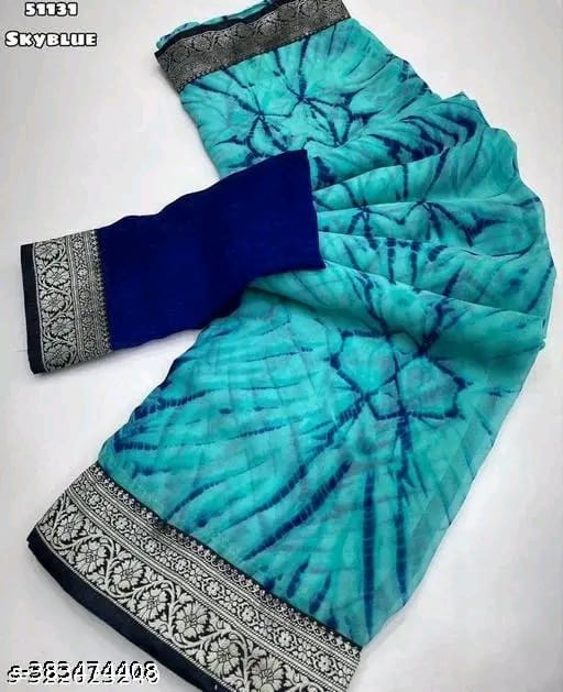 SM Georgette Saree with Bangalori Silk Blouse