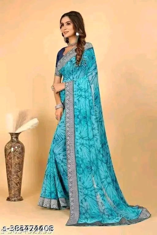 SM Georgette Saree with Bangalori Silk Blouse