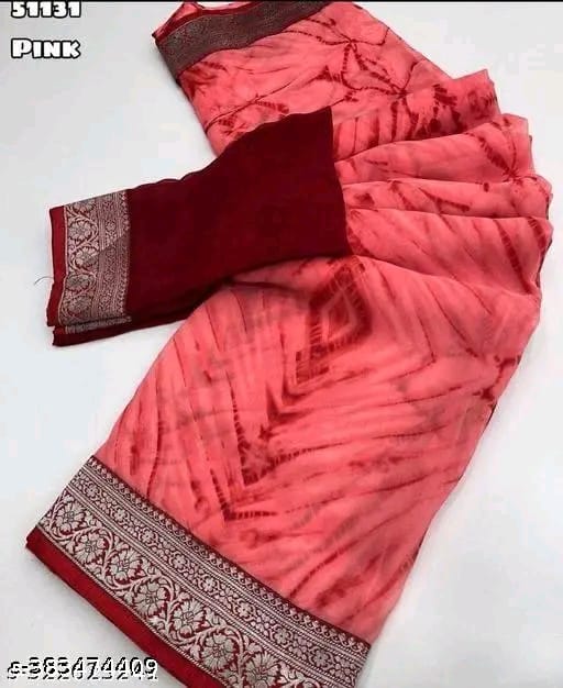 SM Georgette Saree with Bangalori Silk Blouse