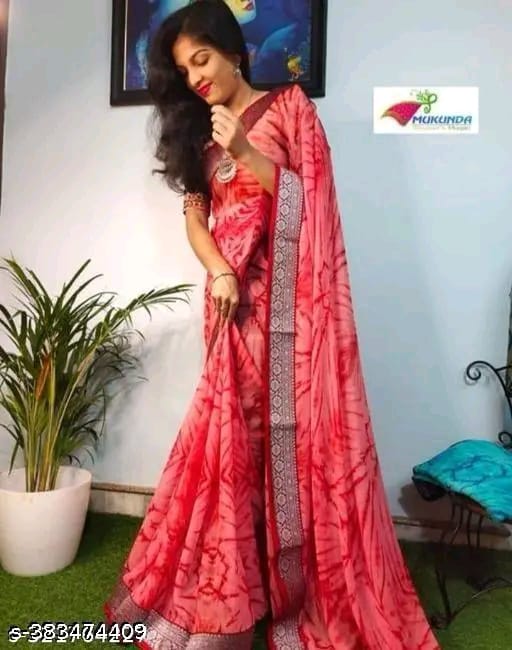 SM Georgette Saree with Bangalori Silk Blouse