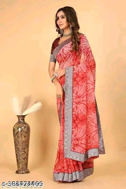 SM Georgette Saree with Bangalori Silk Blouse