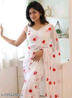 SM Women Georgette Embroidered Saree with Running Blouse