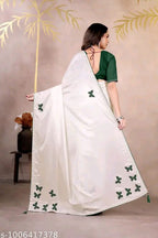 SM Women Chinnon Saree with Running Blouse
