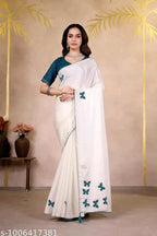 SM Women Chinnon Saree with Running Blouse