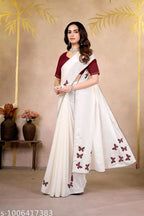 SM Women Chinnon Saree with Running Blouse