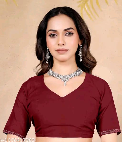 SM Women Chinnon Saree with Running Blouse