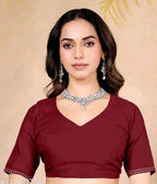 SM Women Chinnon Saree with Running Blouse