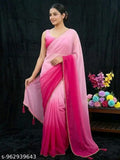 SM Women Poly Georgette Saree with Running Blouse