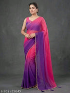 SM Women Poly Georgette Saree with Running Blouse