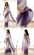 SM Women Georgette Zari Woven Saree with Satin Silk Blouse