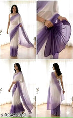 SM Women Georgette Zari Woven Saree with Satin Silk Blouse