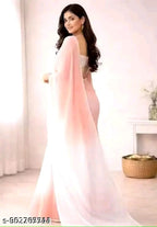 SM Women Georgette Zari Woven Saree with Satin Silk Blouse