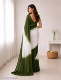 SM Women Georgette Color blocked Saree