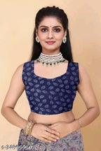 SM Women Cotton Printed Saree with Running Blouse