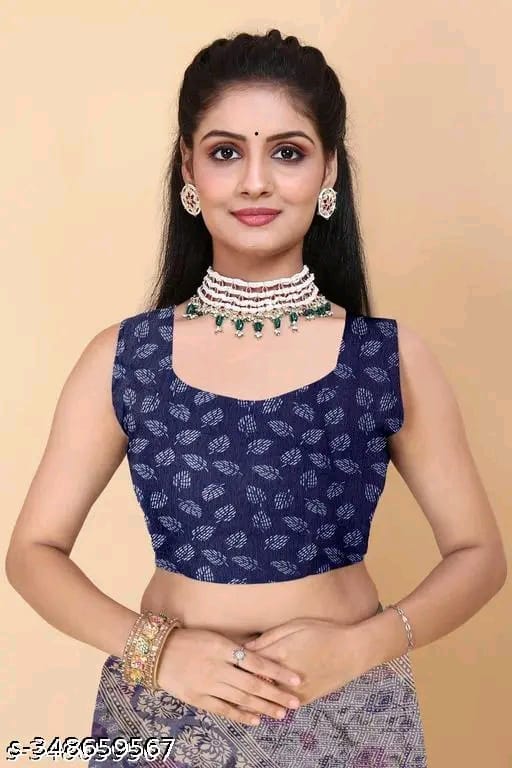 SM Women Cotton Printed Saree with Running Blouse
