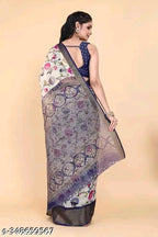 SM Women Cotton Printed Saree with Running Blouse