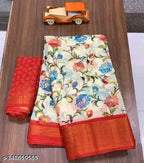 SM Women Cotton Printed Saree with Running Blouse