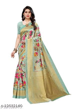 SM Women Khadi Silk Printed Saree with Running Blouse