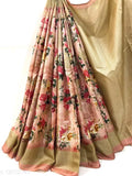 SM Women Khadi Silk Printed Saree with Running Blouse