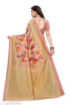 SM Women Khadi Silk Printed Saree with Running Blouse