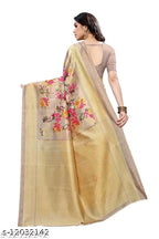 SM Women Khadi Silk Printed Saree with Running Blouse