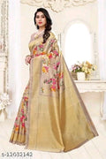 SM Women Khadi Silk Printed Saree with Running Blouse
