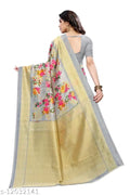 SM Women Khadi Silk Printed Saree with Running Blouse