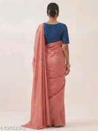Women Cotton Silk Solid Saree with Embellished Blouse