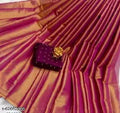 SM Women Cotton Silk Solid Saree with Embellished Blouse
