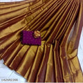 SM Women Cotton Silk Solid Saree with Embellished Blouse