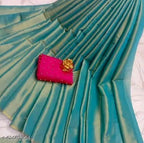 SM Women Cotton Silk Solid Saree with Embellished Blouse