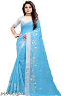 SM Women Chanderi Cotton Saree with Poly Silk Blouse