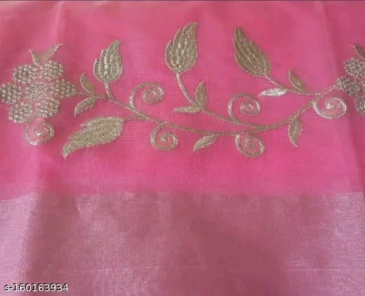 SM Women Chanderi Cotton Saree with Poly Silk Blouse