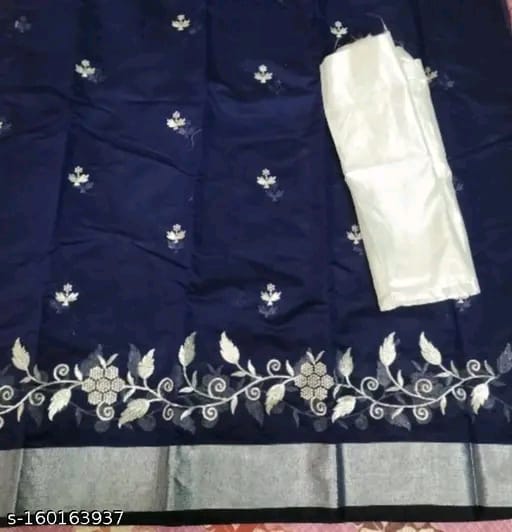 SM Women Chanderi Cotton Saree with Poly Silk Blouse