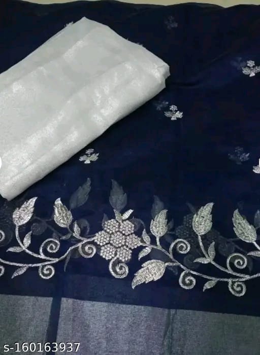 SM Women Chanderi Cotton Saree with Poly Silk Blouse