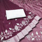 SM Women Chanderi Cotton Saree with Poly Silk Blouse