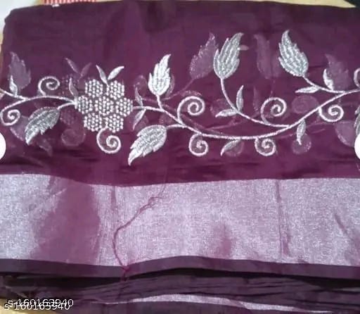 SM Women Chanderi Cotton Saree with Poly Silk Blouse