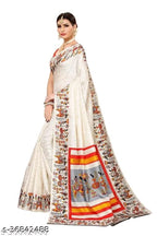 SM Women Khadi Silk Printed Saree with Blouse